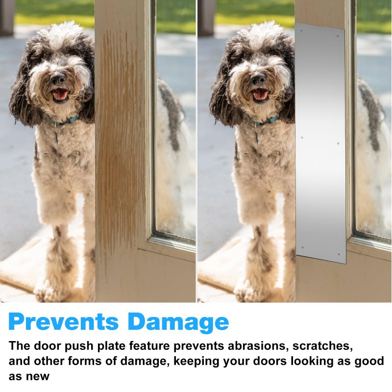 Kscjdg Door Push Plate-Door Kick Plate-4x16 in Door Plates-Kick Plate Door Plate Interior or Exterior Front Door or Back Door Door Protection with 6 Screws - 2 Pack - Image 3